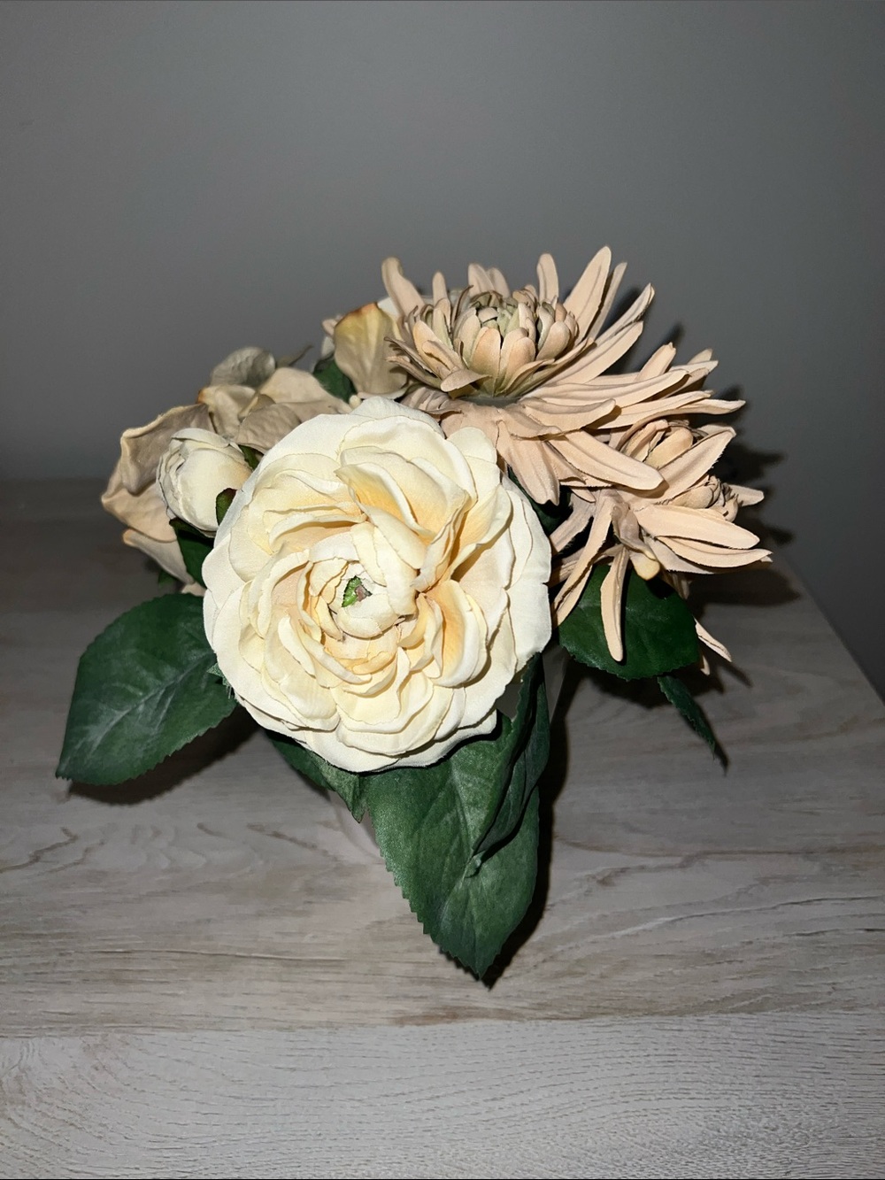 Hobby Lobby Cream and Sage Faux Floral Bouquet